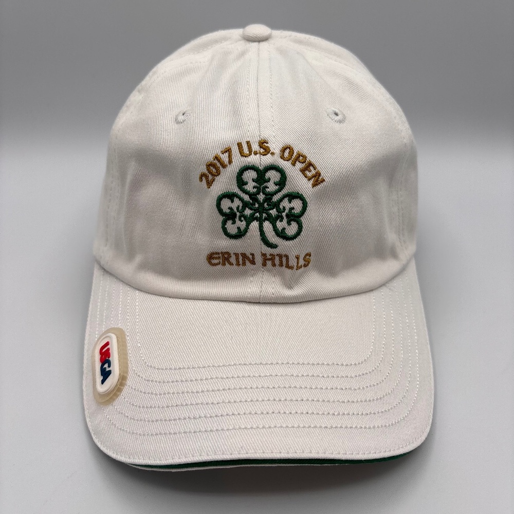 US Open 2017 Erin Hills Clover Logo Embroidered Golf White USGA Hat